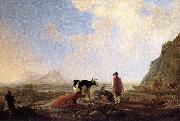 CUYP, Aelbert Herdsmen with Cows dfg oil painting on canvas